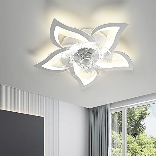 Dlsixyi Moderni Creative LED stropni ventilator sa laganim i daljinskim upravljačem Isključiva brzina podesiva 6-vjetra zatamnjena nevidljiva ventilatorska svjetlost za dnevnu sobu Spavaća soba 50W * 2