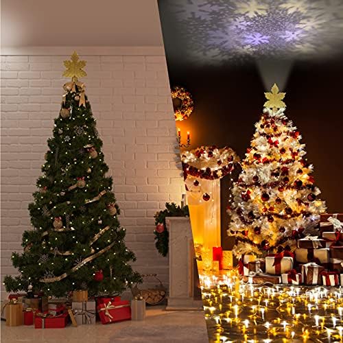 Božićna stabla se osvijetljena, rotirajuća LED sa snježnim projektom 3D sjajni projektor javora za zatvorene na otvorenom božićne