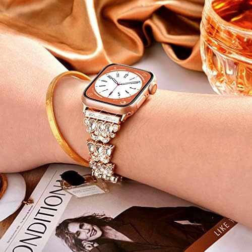 Visoom Bling Boho narukvica Kompatibilan je za seriju 8 kristala Apple Watch Band 41mm / 40mm / 38mm Serija 7 / SE Žene Dressy Luksuzni