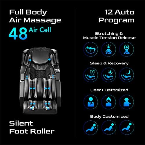 Theramedic Flex track masažna stolica, Shiatsu naslonjač za toplotnu masažu cijelog tijela sa Bluetooth valjkom za stopala, Flex 2022