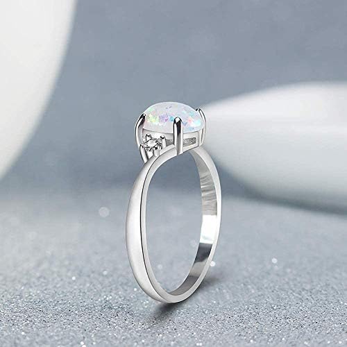 XINSHUN izvrstan ženski 925 srebrni prsten Ovalni rez Vatreni Opal dijamantski nakit rođendanski prijedlog poklon vjenčani zaručnički prstenovi