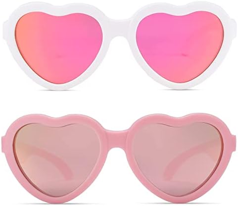 Pro Acme Baby fleksibilne polarizirane naočare za Sunce u obliku srca sa remenom, podesive male djevojčice i dječaci od 0-24 mjeseca