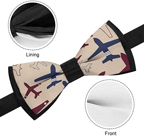 WEEDKEYCAT Airplane Airplane Flying Funny Necktie unaprijed vezane formalne leptir mašne podesive leptir mašne štampane za muškarce