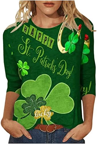 Nova ženska tunika vrhova irska majica ul. Patrick's Dnevna majica Jumper 3/4 Bluza s dugim rukavima Clover Shamrock majice