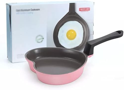 WIONC Mini love tiganj za prženje beba dodatna hrana lonac za kuvanje keramički neprijanjajući ružičasti mali wok u obliku srca