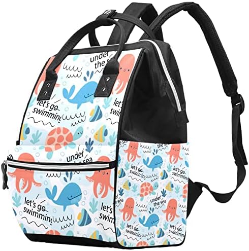 Šarene životinje i reči Doodle i reči Backpad školski torba, mame vrećice tote pelene muti-funkcija putni ruksak