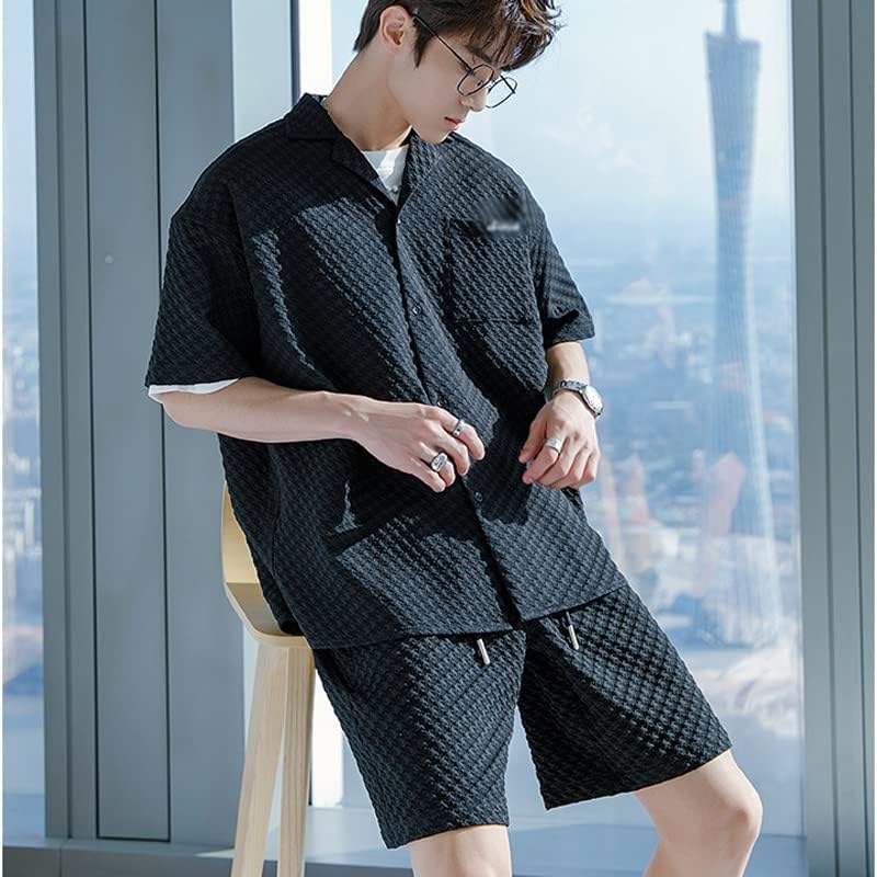 WXBDD Bijele crne majice Short set Ljetni trenerci Muška odjeća Korejska ulična odjeća Kupovina
