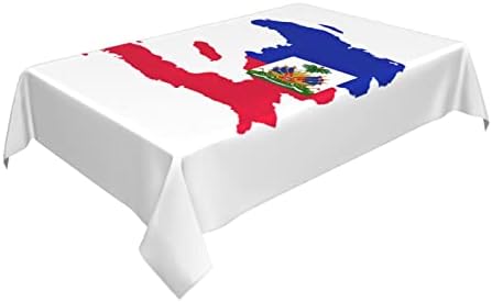 Tablefloth Wasteble Haitian Haitian Flag Karta Stolna krpa za stolove za pravokutnike Dekor za kuhinju Piknik 54 x72
