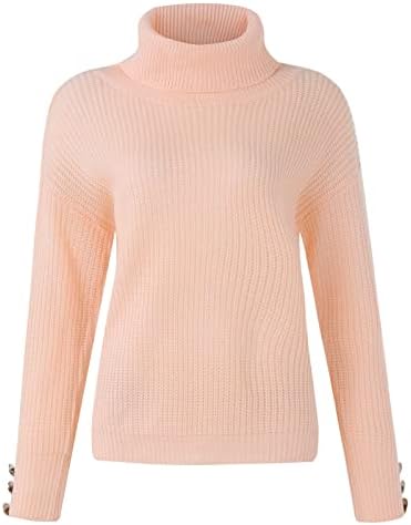 Ženske slatke džempere Duks izgubljeni pulover do dugih rukava puna boja košulja dno boju