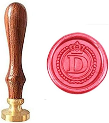 MDLG vintage abeceda D Crown Weveat Početni relječni remetment Pokloni Poklon karata Voštano brtva Pečat Stacionarni brtvljenje voštani