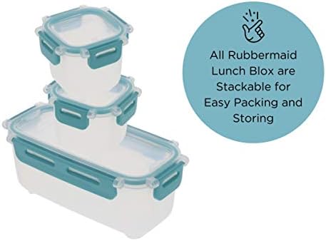 Rubbermaid Blox Snack Kit - kutija za ručak kontejneri za hranu-dolazi sa 1 pakovanjem leda, 2 mala i 1 duga posuda - odlična za grickalice za djecu, školske ručkove i pripremu obroka za odrasle-plava