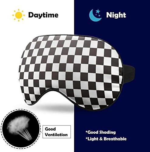 Crna bijela trkačka karirana zastava meka maska ​​za oči efektivna maska ​​za spavanje spavanja Udobnost za povezivanje sa elastičnim