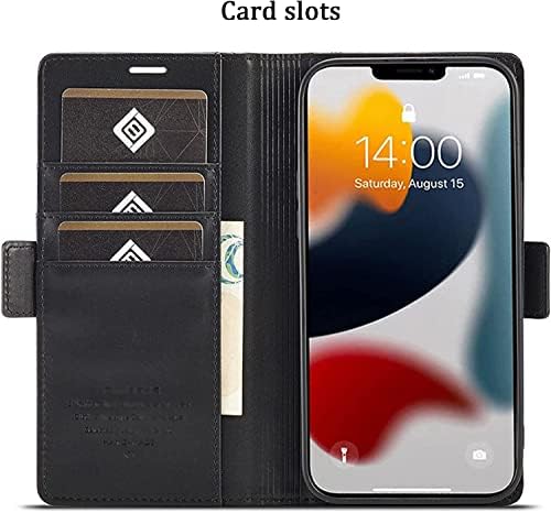 DJDLFA futrola za iPhone 14/14 Plus / 14 Pro / 14 Pro Max, Premium kožna preklopna torbica sa utorima za kartice sa jakim magnetnim
