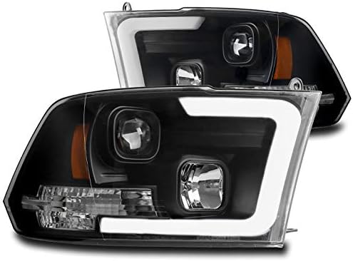 ZMAUTOPARTS LED DRL Crni projektor farovi farovi za 2009-2018 Dodge Ram 1500/2010-2018 2500/3500