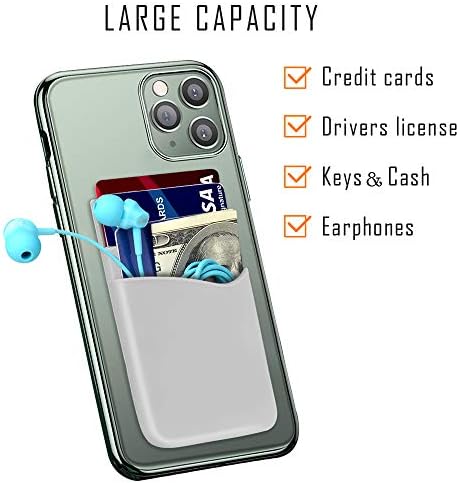 Shanshui držač kartice za crnu telefon, silikonski ljepljivi štap na batetku Telefon Pocket Seelve kompatibilan za iPhone 11 Pro, Samsung Galaxy i Android telefone