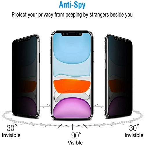 Ytaland Zaštita ekrana za privatnost za T-Mobile Revvl 6 5G, [2 Pakovanje] Anti Spy Anti Peep poklopac filma od kaljenog stakla bez