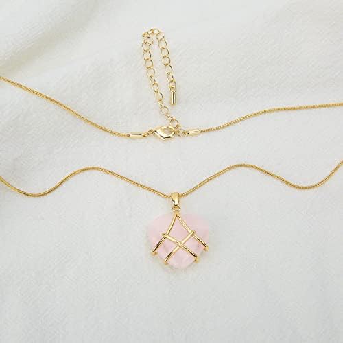IDesign ogrlica najboljeg prijatelja za žene djevojke dijamantski dvorac Rose Quartz srce Opal ogrlica za žene djevojke, ogrlice prijateljstva,rođendanski poklon, ogrlica za Majčin dan, poklon za nju…
