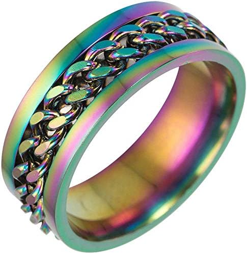 Jude Jewelers 8mm lanac od nehrđajućeg čelika sa rotirajućim okretnim okretnim vjenčanim prstenom Biker prsten