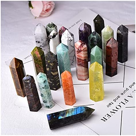 Laaalid XN216 1pc Natural Stones Crystal Taint 36 Color Tower Amethyst Rose Kvarc Izlječenje Kamena energija Mineralni mineralni Obelisk