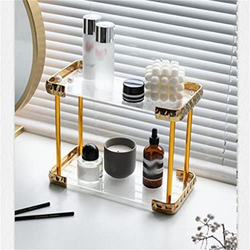 SMLJLQ stalak za skladištenje stalak za kupaonicu Radno stolište za oblaganje kozmetika kupaonica s policama za pranje ručnih pranja