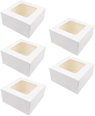 Cabilock Sendvič 5pcs mini cupcake kutija sa jasnim kutijama za pekaru prozora za jednokratna kutija za prašinu kutija za kuhanje kruha za kuhanje za pečenje za mjesec kolač za kolače za hranu