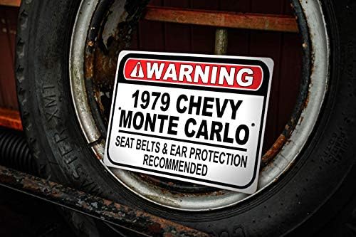 1979 79 Chevy Monte Carlo sigurnosni pojas Preporučeni brz automobil, metalni garažni znak, zidni dekor, GM Zimnik automobila - 10x14