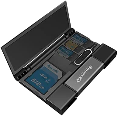 SmartQ C350 USB-C i USB USB čitač memorijskih kartica USB 3.0 Super Speed za MicroSDXC, MicroSDHC, SD, SDXC, SDHC, SD kartice, radi za Windows, Mac OSX, Android uređaje, OTG Adapter