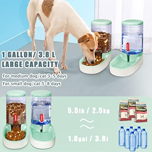 UniqueFit Pets Mačke Psi automatski hranilac i hranilica za hranu 3,8 L sa 1 dozatorom za vodu i 1 automatskom hranilicom za kućne