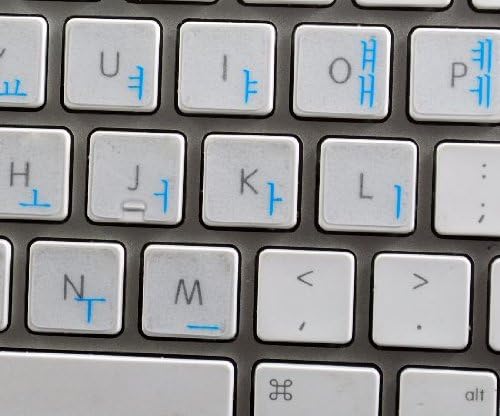 Korejska Apple tastatura naljepnica sa plavim slovima na prozirnoj pozadini za Desktop, Laptop I Notebook