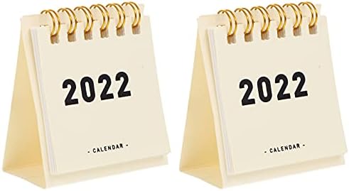 NUOBESTY uredski dekor 2022 kalendar Mini, novogodišnji Flip 2022 Mjesečni kalendar čelični zavojnica Spiralni papir kalendar tablice