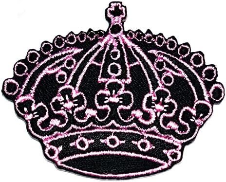 Kleenplus 3kom. Princeza Cartoon djeca Djeca crna ružičasta kruna pegla na zakrpama aktivnosti vezeni Logo odeća jakne šeširi ruksaci
