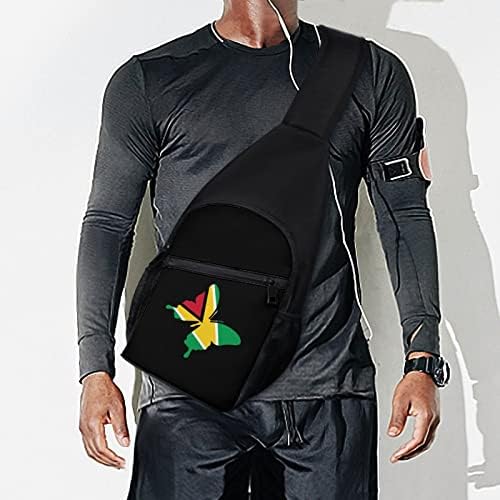 Gvajana Zastava leptir Sling torba Crossbody ruksak za muškarce žene višenamjenske torbe za prsa Travel Cycling