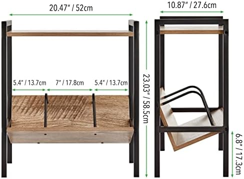 Mdesign Metal bočni stol s policama za knjige Organizator - 2-nivo - Koristite u kupaonici, kuhinja, ulaska, hodnika, blatobrana,