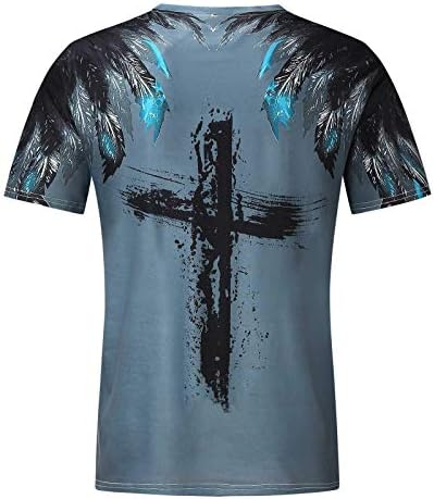 Muška novost majice 3D štampani Isus Cross vjera kratki rukav T Shirt Vintage grafički Tees Street trendi Shirts