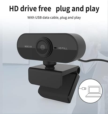 Web kamera sa mikrofonom, USB kompjuterska Kamera, Plug and Play,360° širokougaona USB kamera za računarski računar laptop Zoom Skype