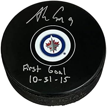 ANDREW COPP potpisan Winnipeg Jets Puck - prvi gol 10-31-15 natpis-potpisani NHL Pak