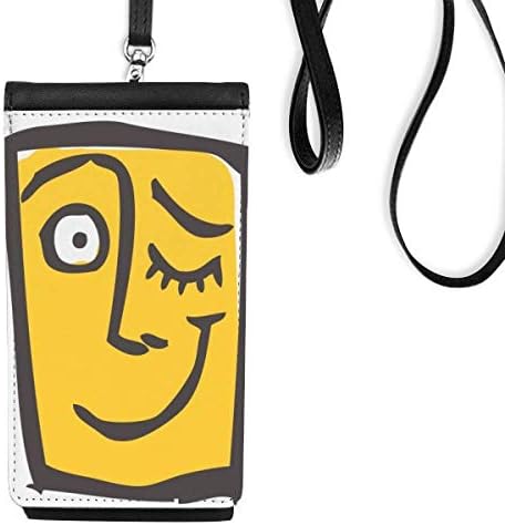 Wink skica za lice lice crtanog telefona novčanik torbica viseći mobilni torbica crnog džepa