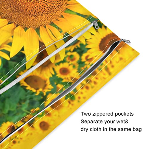 Suncokreti polje vlažno suho kesice za višekratnu torbu za plivanje Vodootporan vlažni organizator s dvije ručke džepova sa patentnim