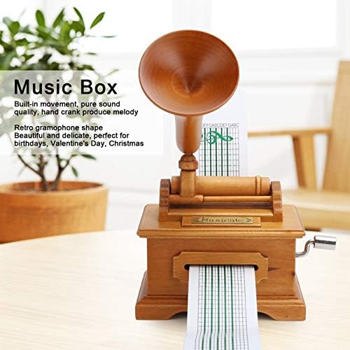Alremo Huangxing - Retro Disc Music Box, Ručna krovna glazbena kutija za fonografski oblik, Retro Exquisite izgrađen 鈥慽 n Pokret za