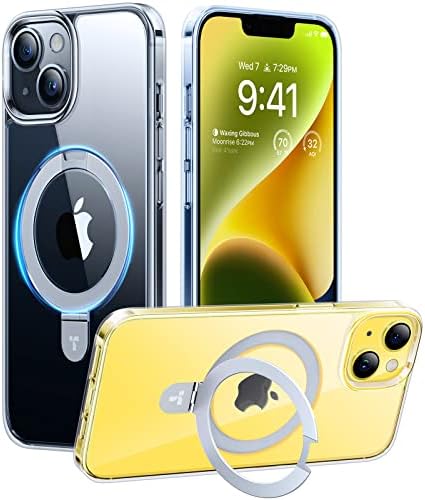 TORRAS UPRO ™ OSTAND za iPhone 14 Case / iPhone 13 Case sa postoljem, [kompatibilan sa magsafe] [anti-žuto] Mil-stupanj zaštitni magnetski jasan slučaj za iPhone 13 / iPhone 14 futrola, dijamant