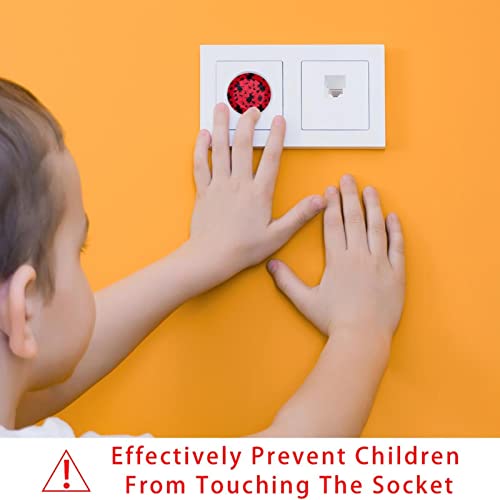 LAIYUHUA Outlet Covers Baby Proofing （12 & amp; 24 pakovanje）stalni električni zaštitni utikač / sigurnosni Plastični poklopci za utičnicu za djecu / jednostavna instalacija | sprečavanje udara-slatka vještica uzorak crvena pozadina