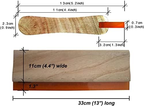 INTBUYING sito štampa Squeegee Squeegee Squeegee Scraper 13 inča dugačak drveni prošireni strugač za masnoću 75 Durometer širok 5,2