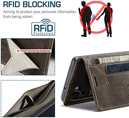 Hxy torbica za novčanik Samsung Galaxy S23 Plus 5G, preklopna futrola od PU kože Magnetic Protect sa držačima za kartice RFID blokirajući stalak za udarce zaštitna futrola za Samsung Galaxy S23 Plus 5G 2023
