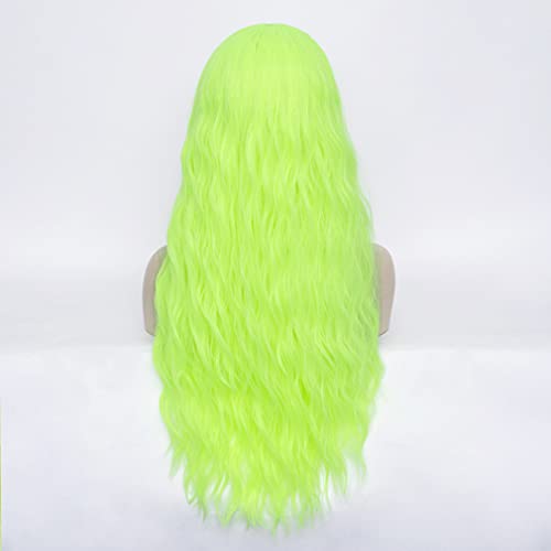 PATTNIUM fluorescentna zelena perika duga kovrčava perika limeta zelena perika sa šiškama svijetlo zelena perika otporna na toplotu Sintetička kosa Cosplay kostim perika