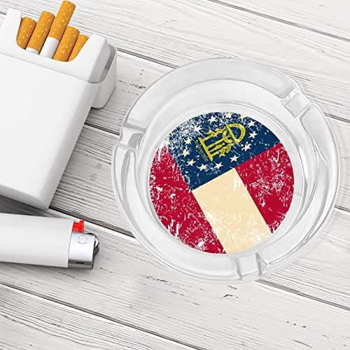 Gruzija Državna zastava Cigarete Ashtrays Okrugli nosač za pušenje pepeo za pepeo za kućni hotelski stol Najbolji ukras