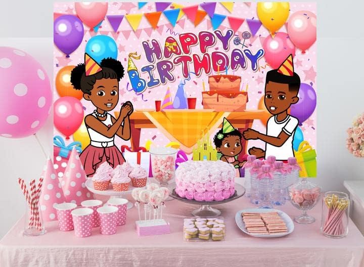 Gracies ugaone dekoracije pozadina, 5x3 Ft Cartoon Gracies Happy Birthday Party Banner za 1st 2nd Birthday Music Gracies Theme Photography