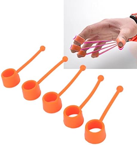 Finger Cover Strength Trainer, 5 Piece Finger Trainer Accessory 75 Lbs Finger Hand Extensor Exerciser Finger Trainer Elastic Silicone