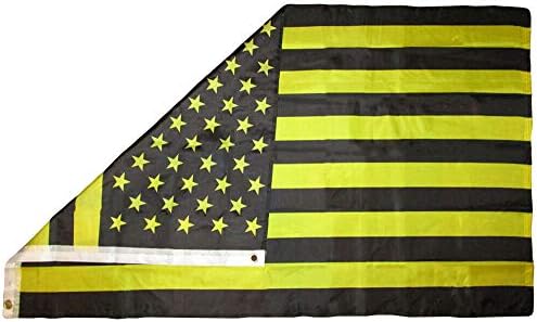AES američka veleprodaja 3x5 SAD 50 zvjezdica crna i žuta 3'x5 'Premium kvalitetna najlonska poliesterska zastava