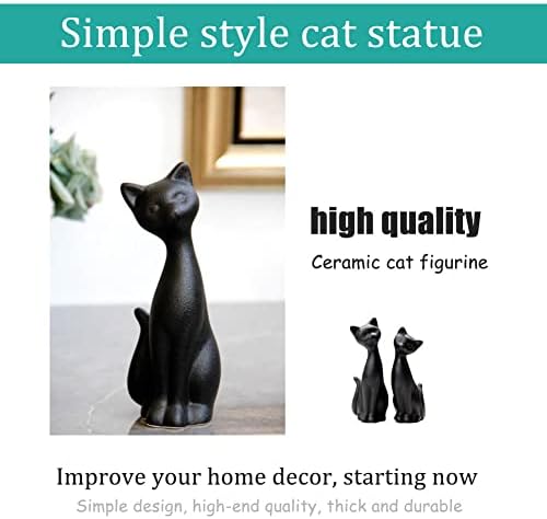 Qianling 2pcs Car CAT kip, kućni dekor mini cat figurice, soba mat keramička mala mačka figurica, daju mačke figurice za mačje ljubitelje,