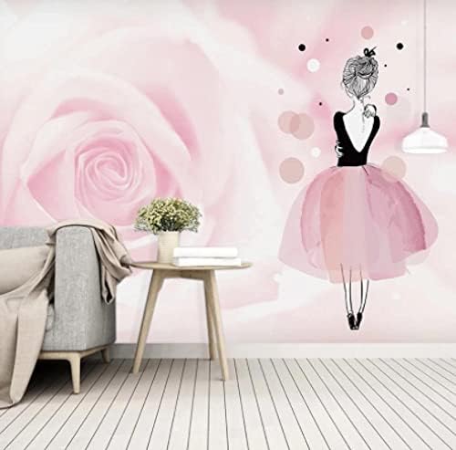 YOSOT Custom FOTO 3D ružičasta ruža cvjetna baleta Velika zidna pozadina za dječju sobu Princeza Soba za spavaću sobu Dekor zidni